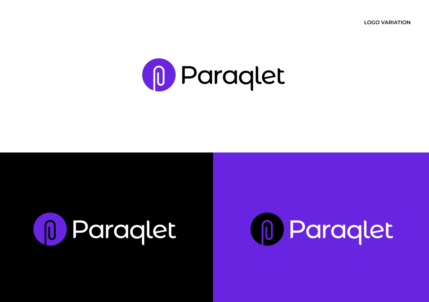 Three different color variations of the Paraqlet logo.